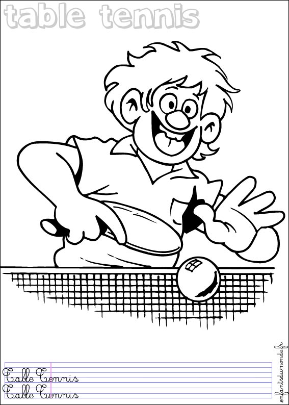 coloriage tennis table 1